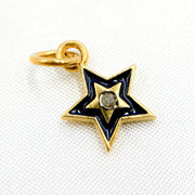 Diamond Sterling Silver Star Enamel Charm